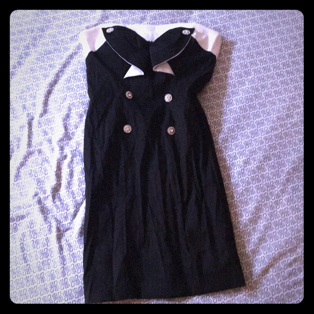 Strapless tuxedo dress